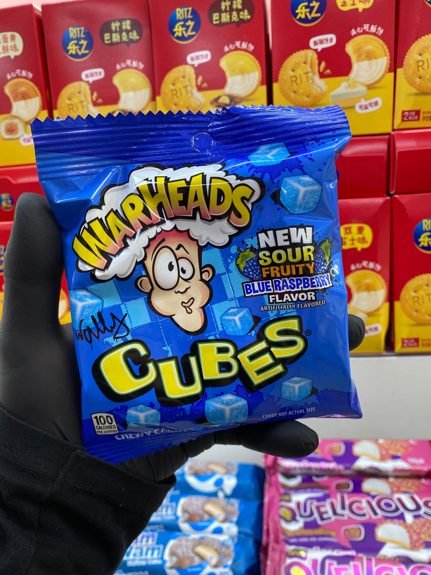 Warheads cubes blue raspberry